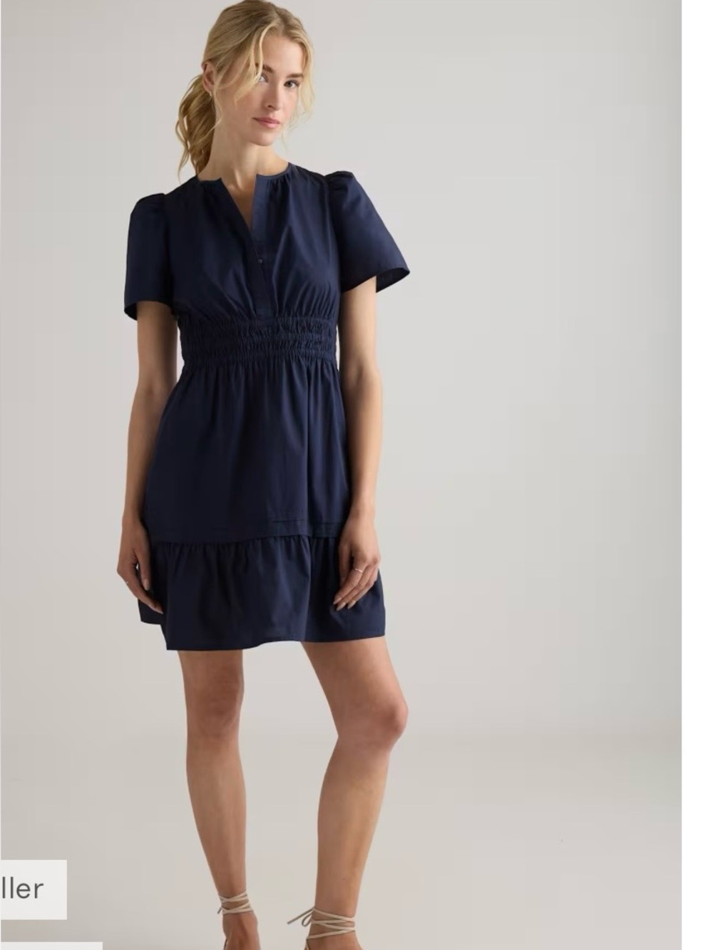 Quince Navy Organic Cotton Poplin Dress